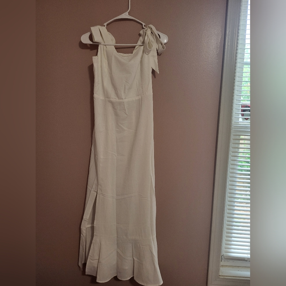 LYANER Spaghetti Strap Sleeveless dress High Waist Split Ruffle - Picture 5 of 6